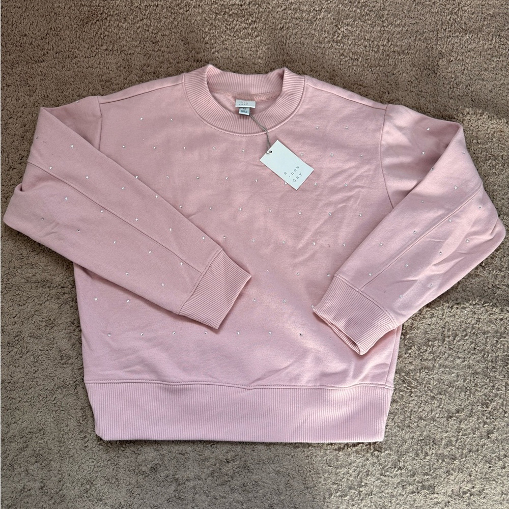 a new day Blush Pink Embellished Sweatshirt